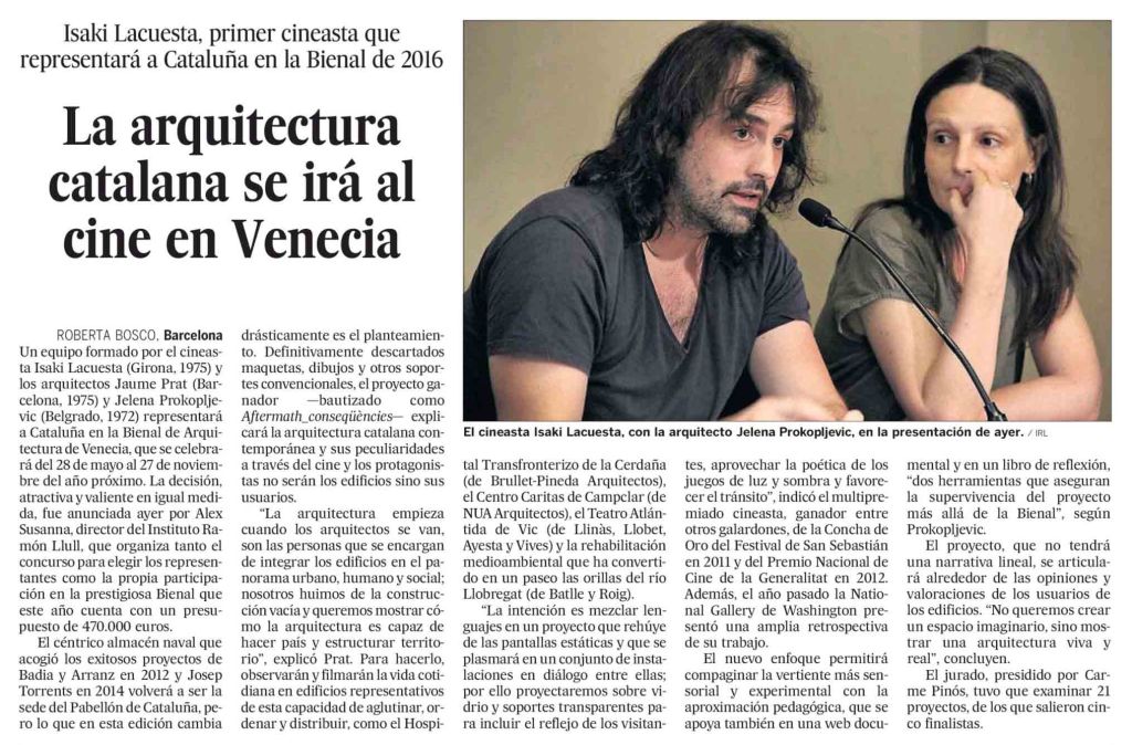 La arquitectura catalana se irá al cine en Venecia